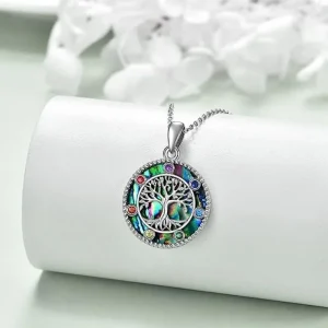 Exquisite Tree of Life Abalone Shell Necklace