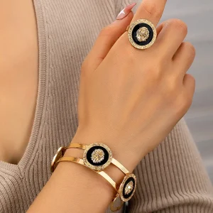 Lion Head Stainless Steel Bracelet and Ring Set