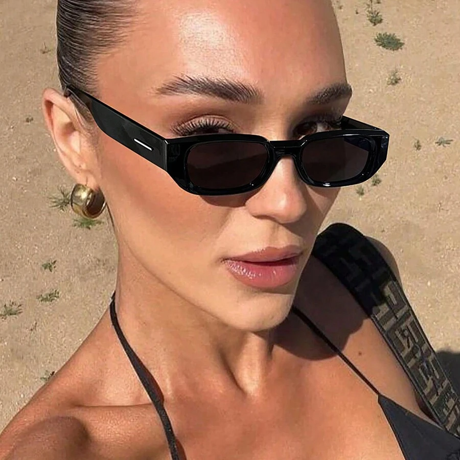 Vintage Rectangle Sunglasses – Unisex UV400 Designer Shades