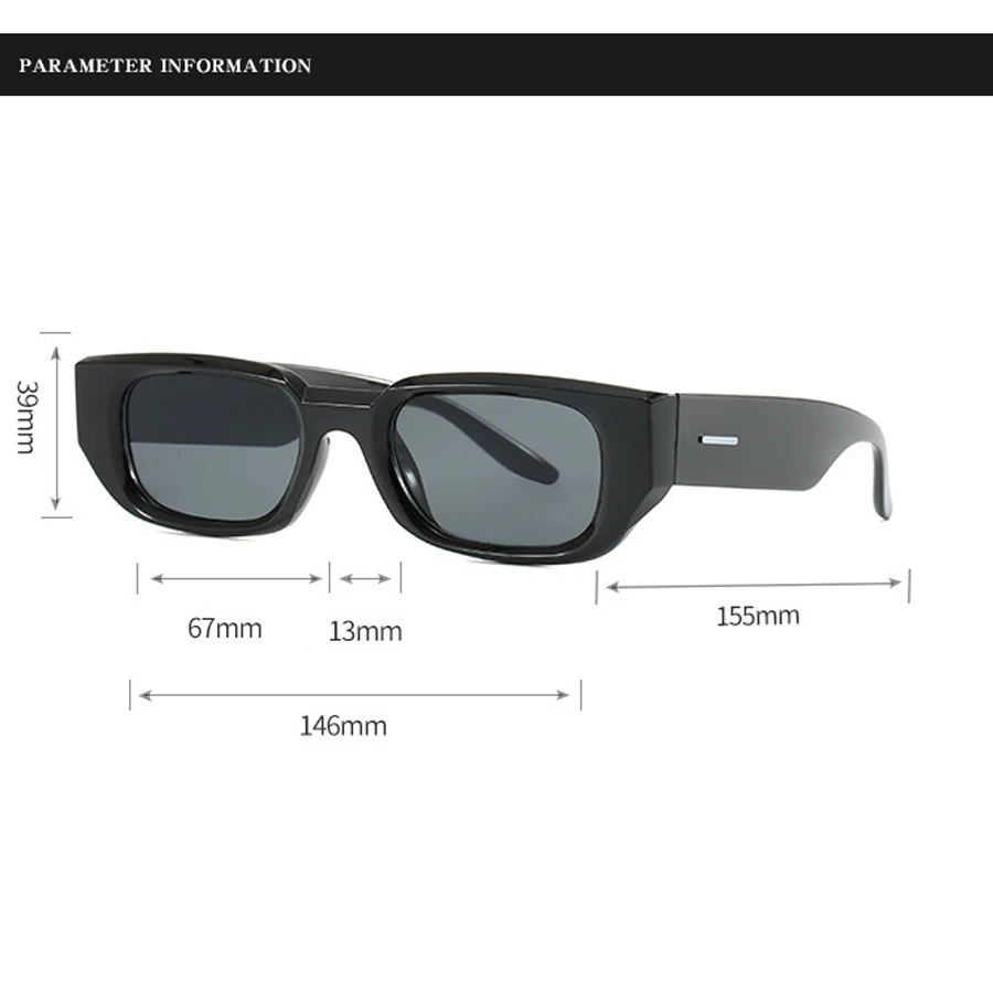 Vintage Rectangle Sunglasses – Unisex UV400 Designer Shades - Image 6