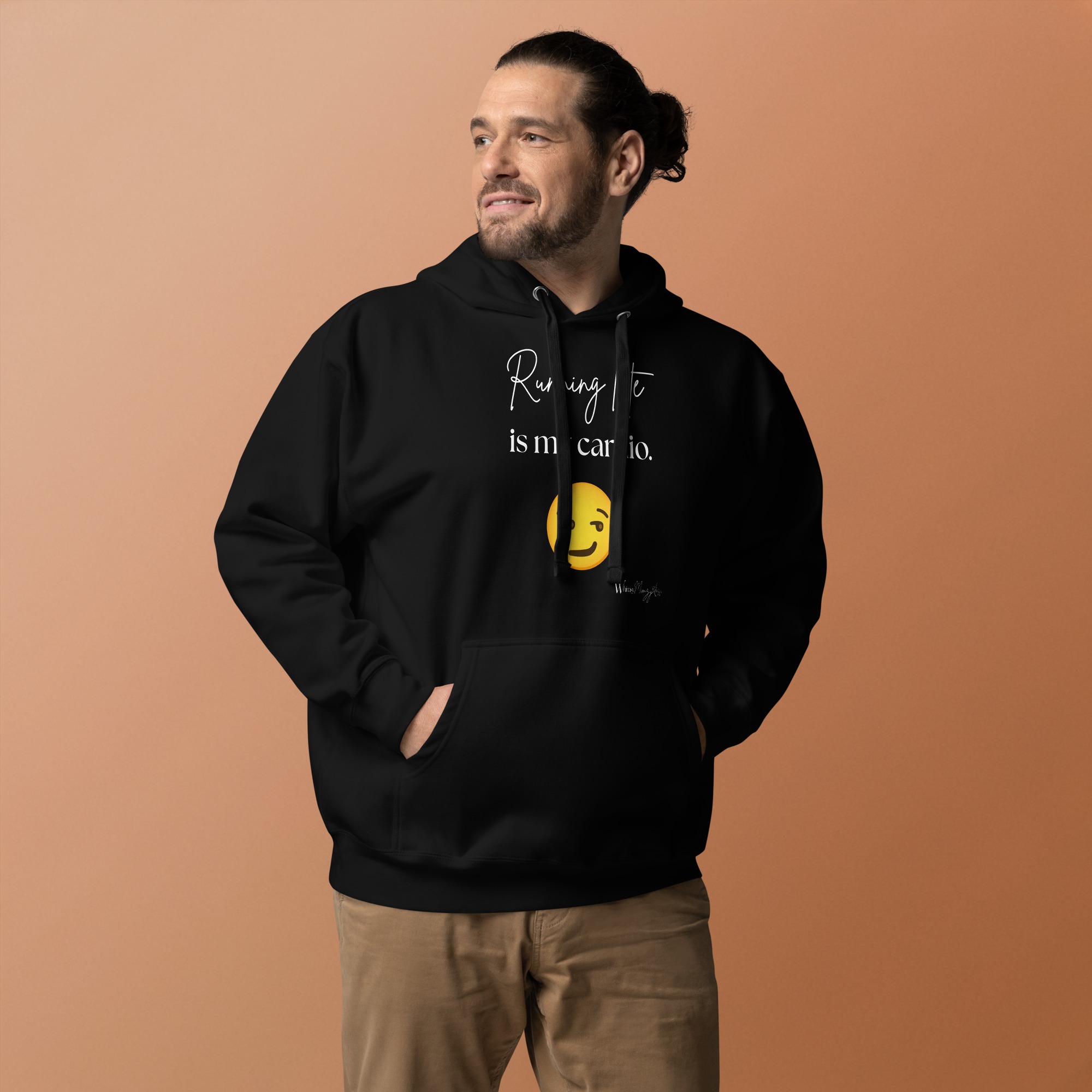 Black unisex Hoodie - Running Late Is My Cardio Hoodie | Whimsy Mimzy - Image 5