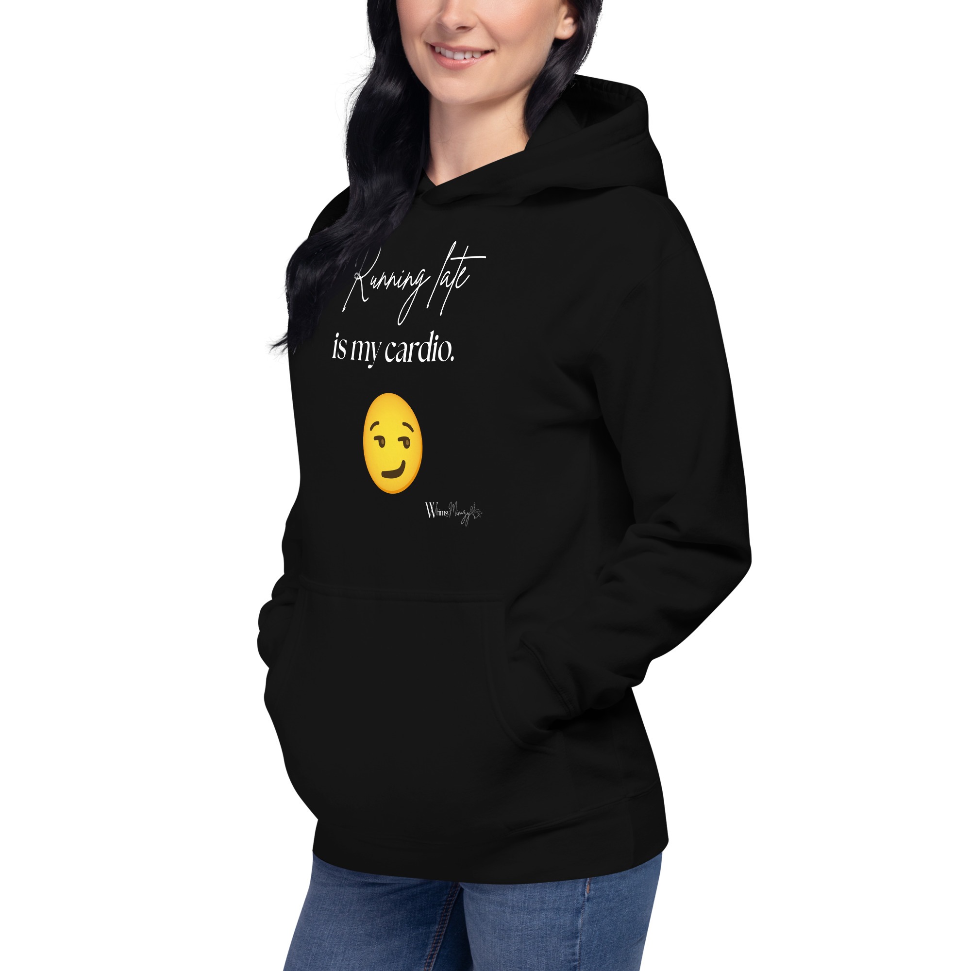 Black unisex Hoodie - Running Late Is My Cardio Hoodie | Whimsy Mimzy - Image 10