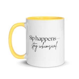 Mug with Color Inside - Sip Happens - Stay Whimsycal - smiley daisy | Whimsy Mimzy