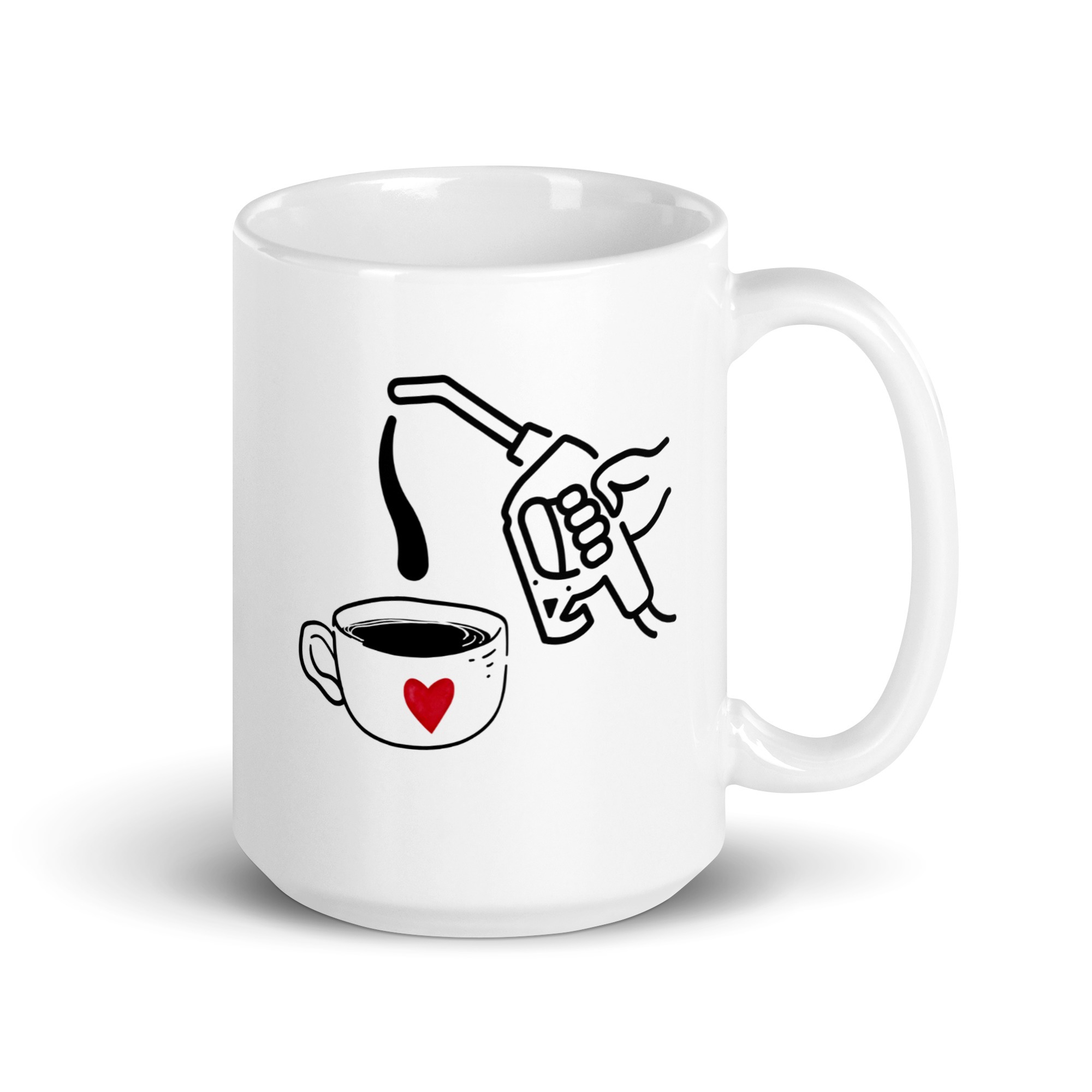 White glossy mug - Fueled by Daydreams and Caffeine Mug | Whimsy Mimzy - Image 5