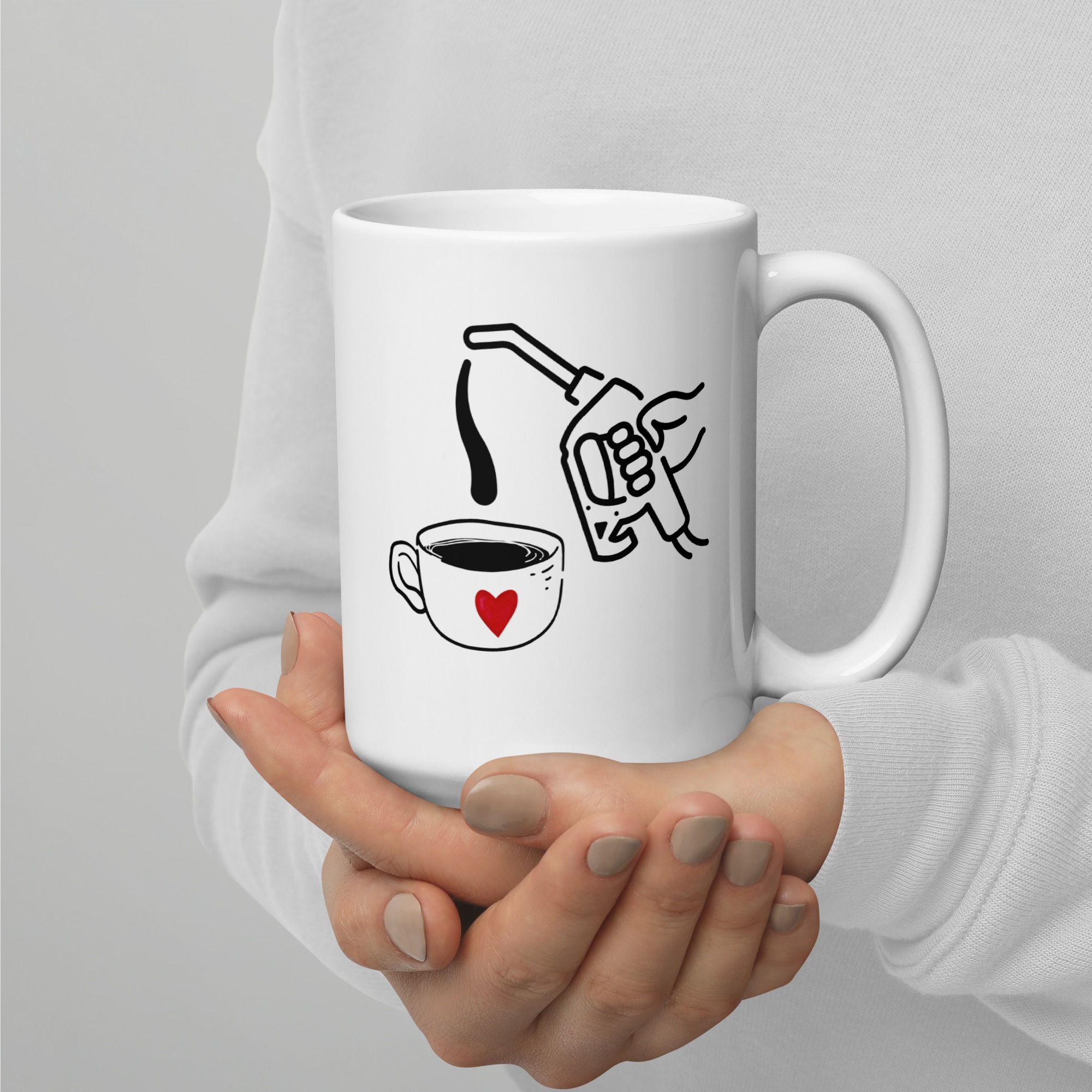 White glossy mug - Fueled by Daydreams and Caffeine Mug | Whimsy Mimzy - Image 8