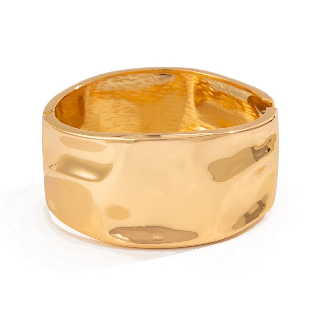 Chunky Square Cuff Bracelet | Gold & Silver Geometric Metal Bangle - Image 6