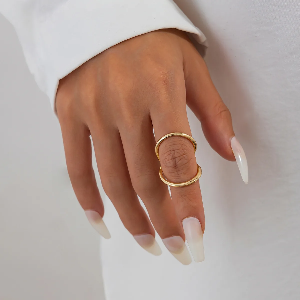 Chunky Square Cuff Bracelet | Gold & Silver Geometric Metal Bangle - Image 12