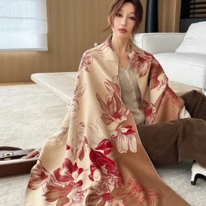 Luxury Cashew Print Winter Scarf – Thick Pashmina Shawl for Women