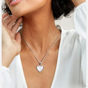 Stainless Steel Heart Locket Necklace for Women – Gold Photo Pendant