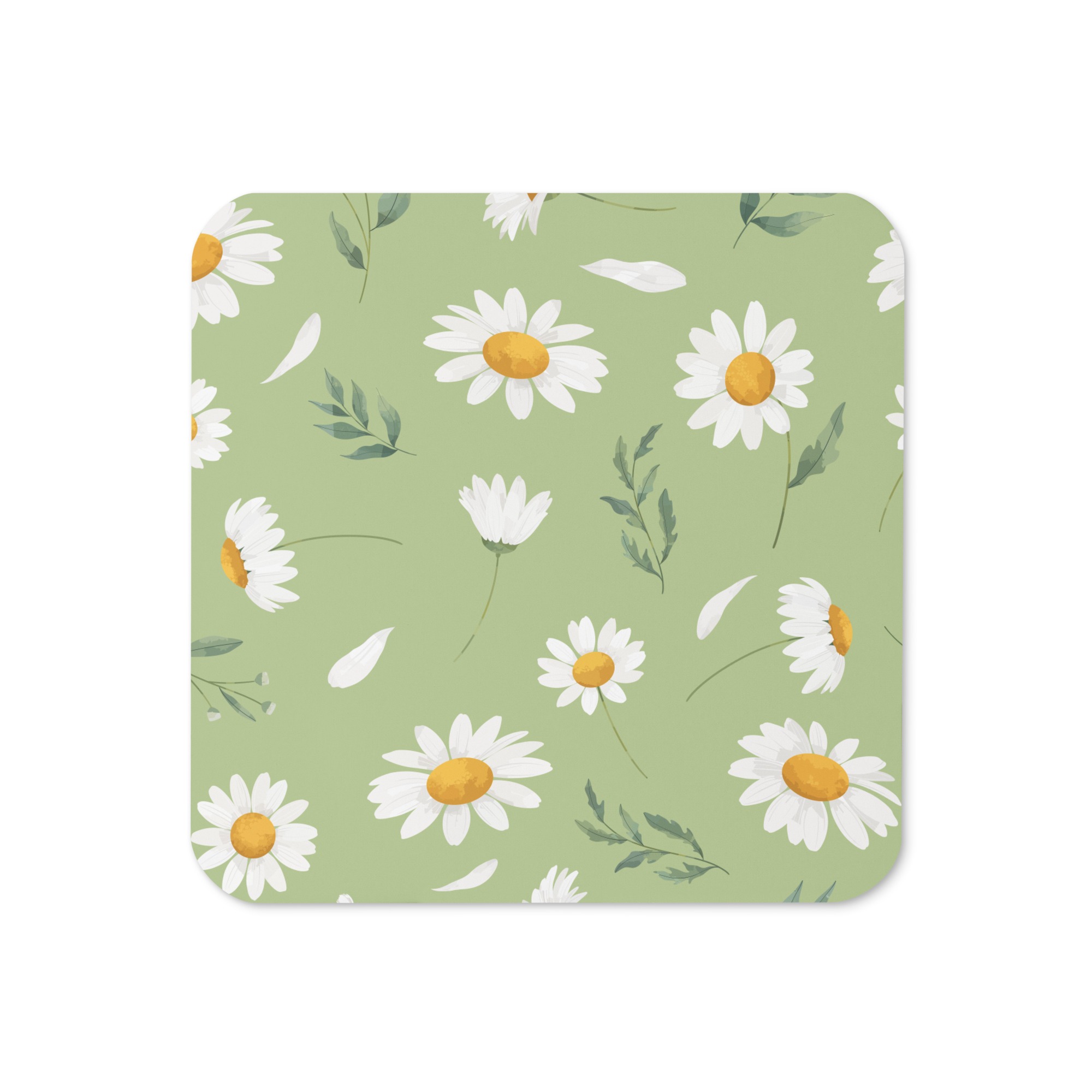 Daisy Cork-back coaster - Sage Green - Image 2