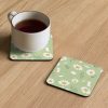 Daisy Cork-back coaster - Sage Green