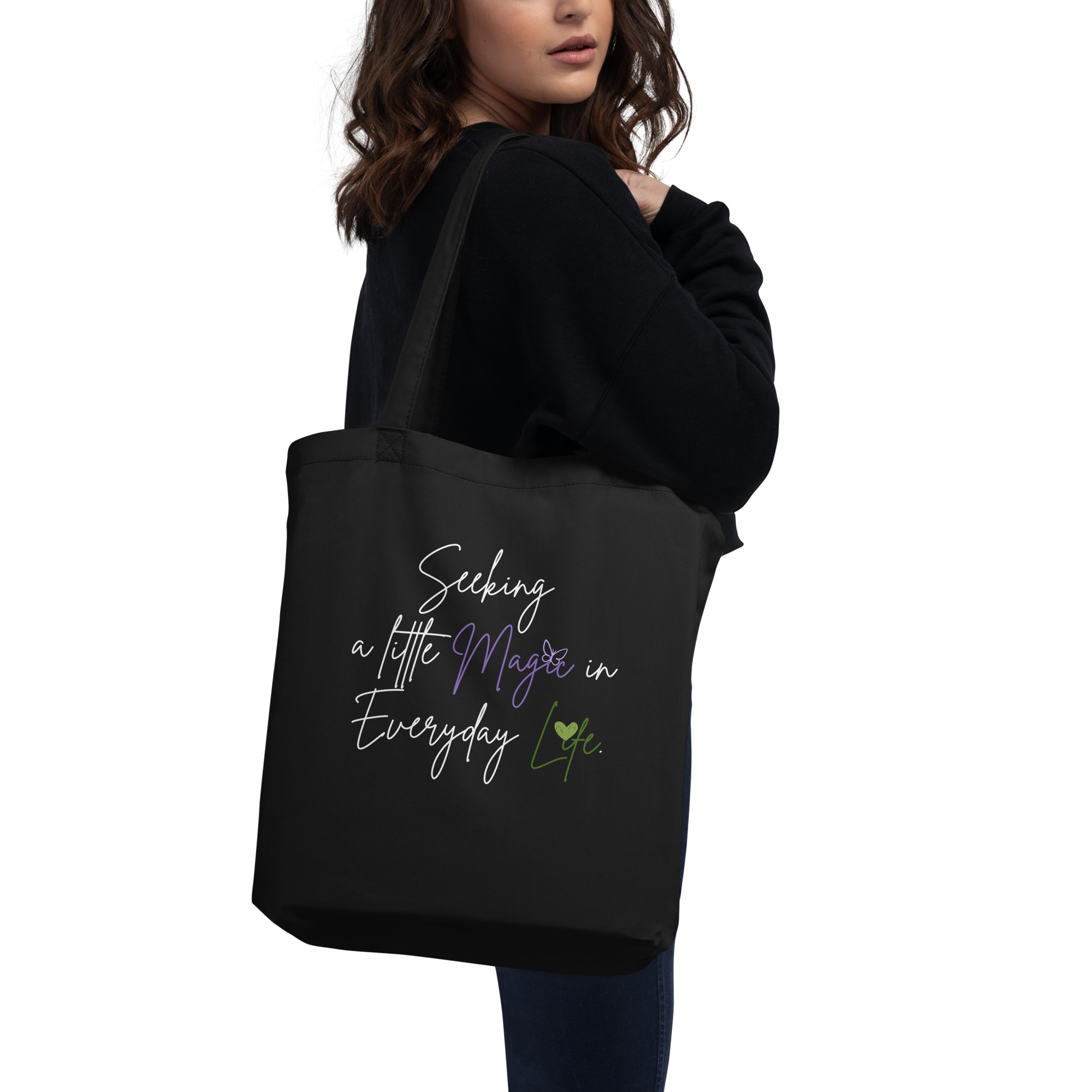 Black Eco Tote Bag - Whimsy Mimzy Branding | Whimsy Mimzy - Image 5