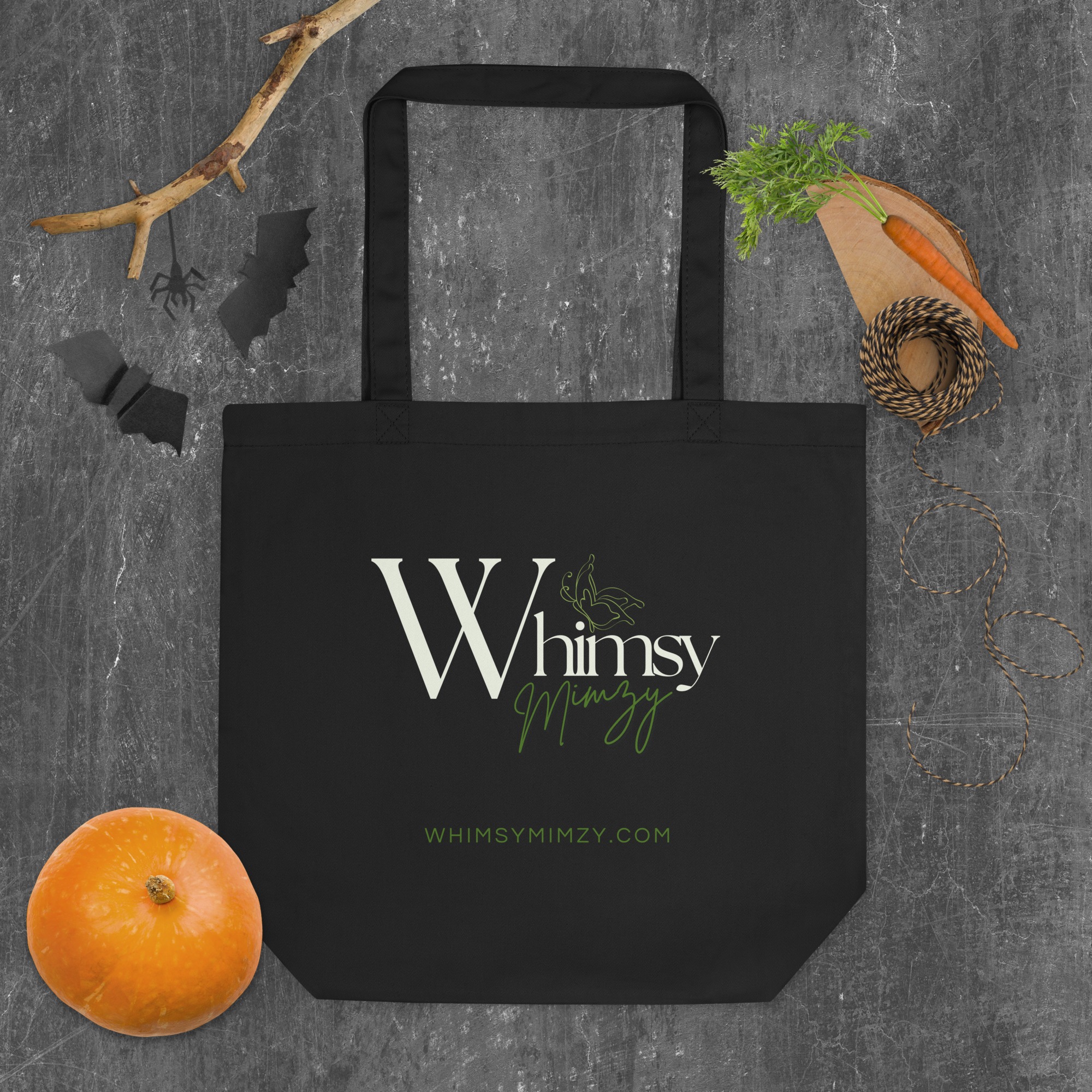 Black Eco Tote Bag - Whimsy Mimzy Branding | Whimsy Mimzy - Image 8