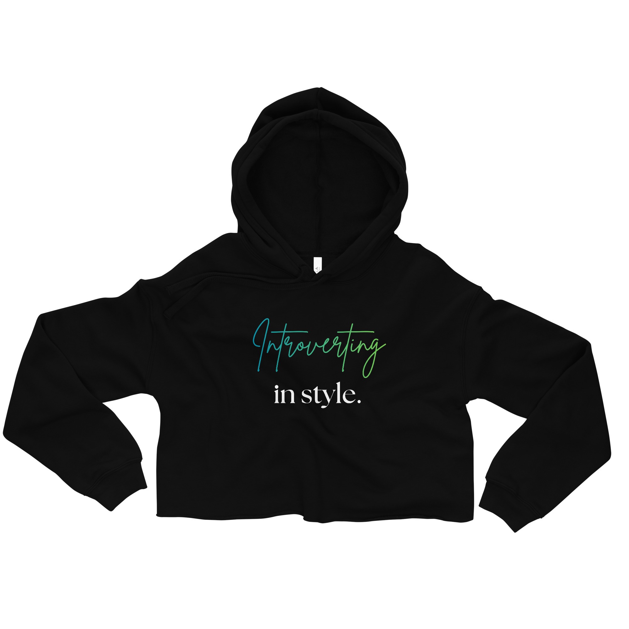 Black Crop Hoodie - Introverting in style | Whimsy Mimzy - Image 7
