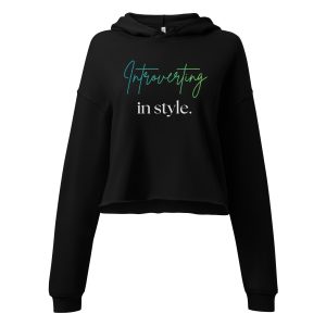 Black Crop Hoodie - Introverting in style | Whimsy Mimzy