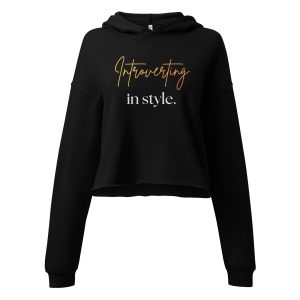 Black Crop Hoodie - Introverting in style | Whimsy Mimzy