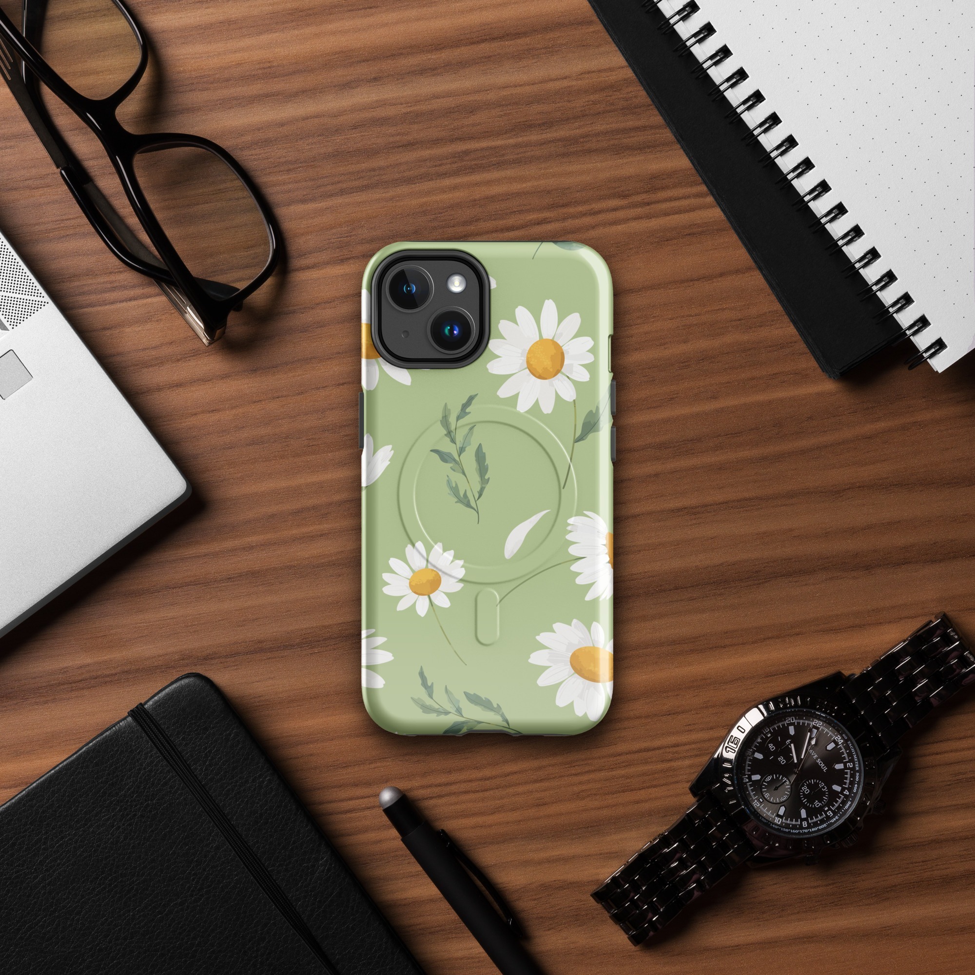 MagSafe® Tough iPhone Case – Daisy Sage | Floral Protective Cover - Image 35