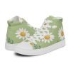 Women’s High Top Daisy Canvas Shoes – Sage Green | Whimsy Mimzy Floral Sneakers