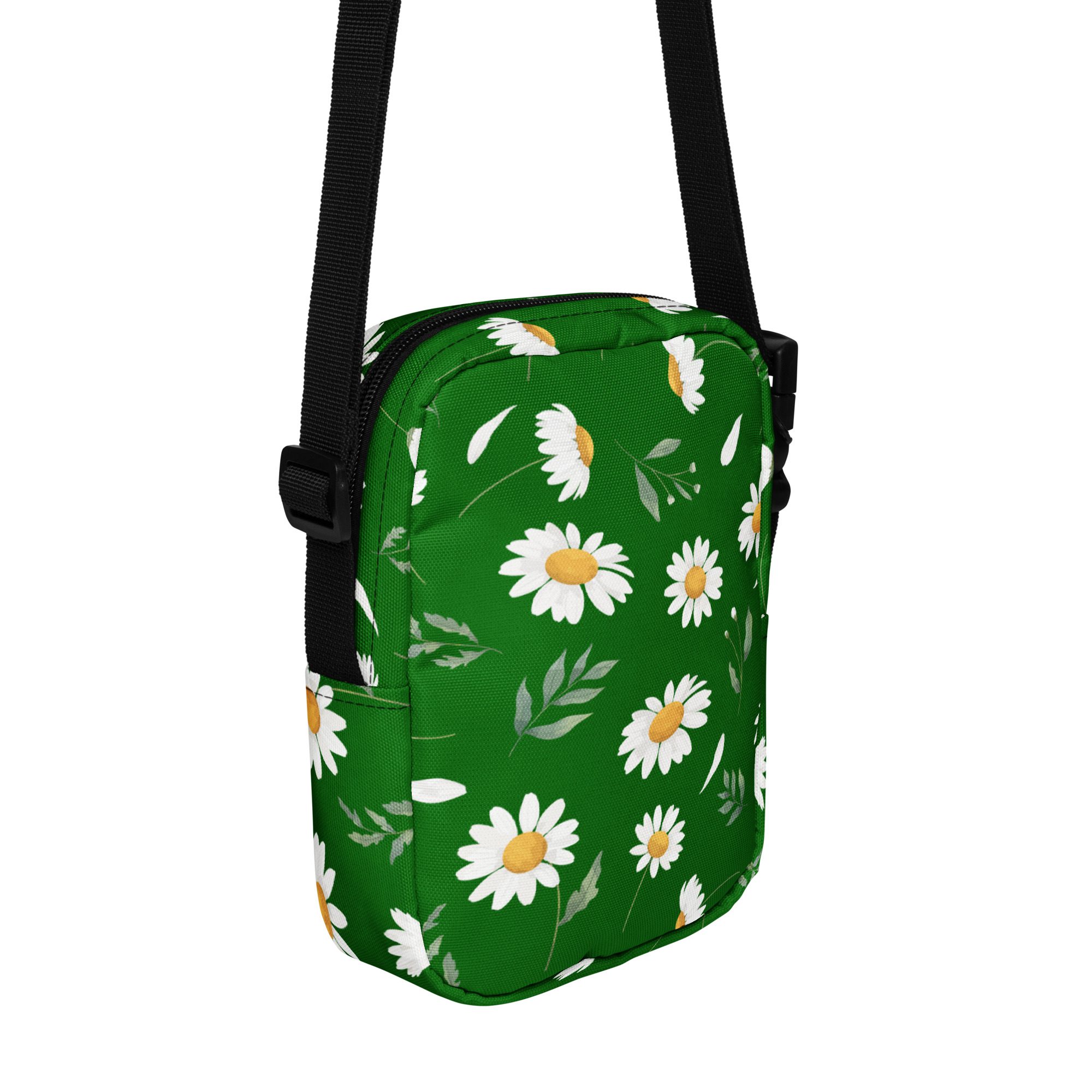 Utility crossbody bag - Dark Green Daisy - Image 3