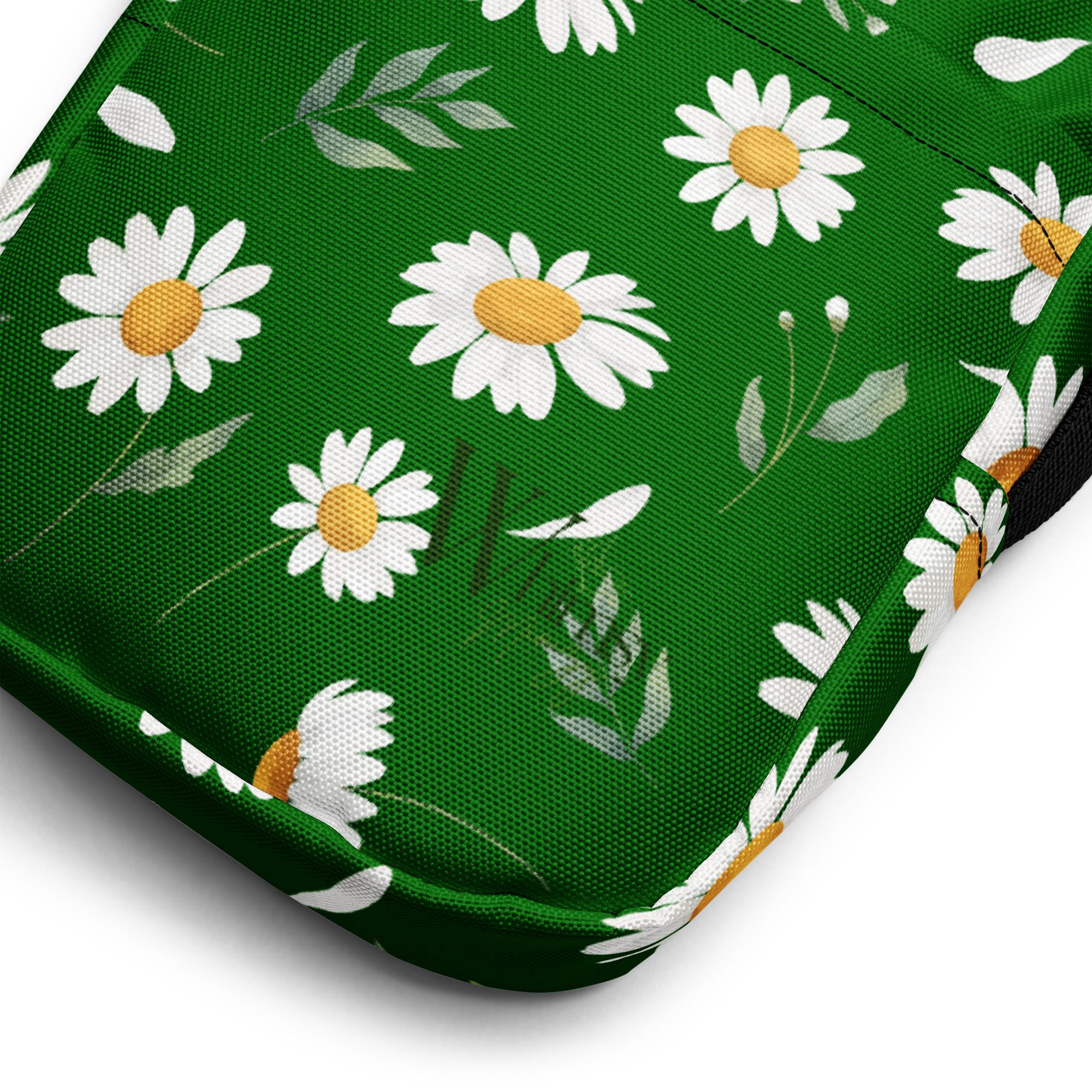 Utility crossbody bag - Dark Green Daisy - Image 13
