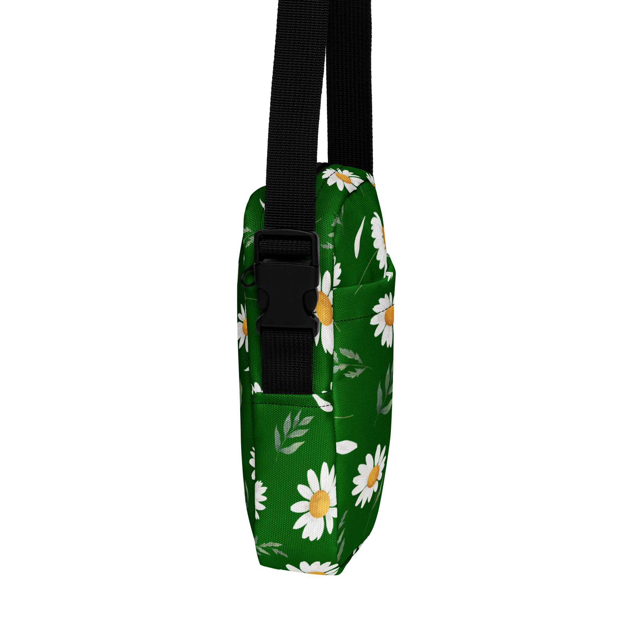 Utility crossbody bag - Dark Green Daisy - Image 5