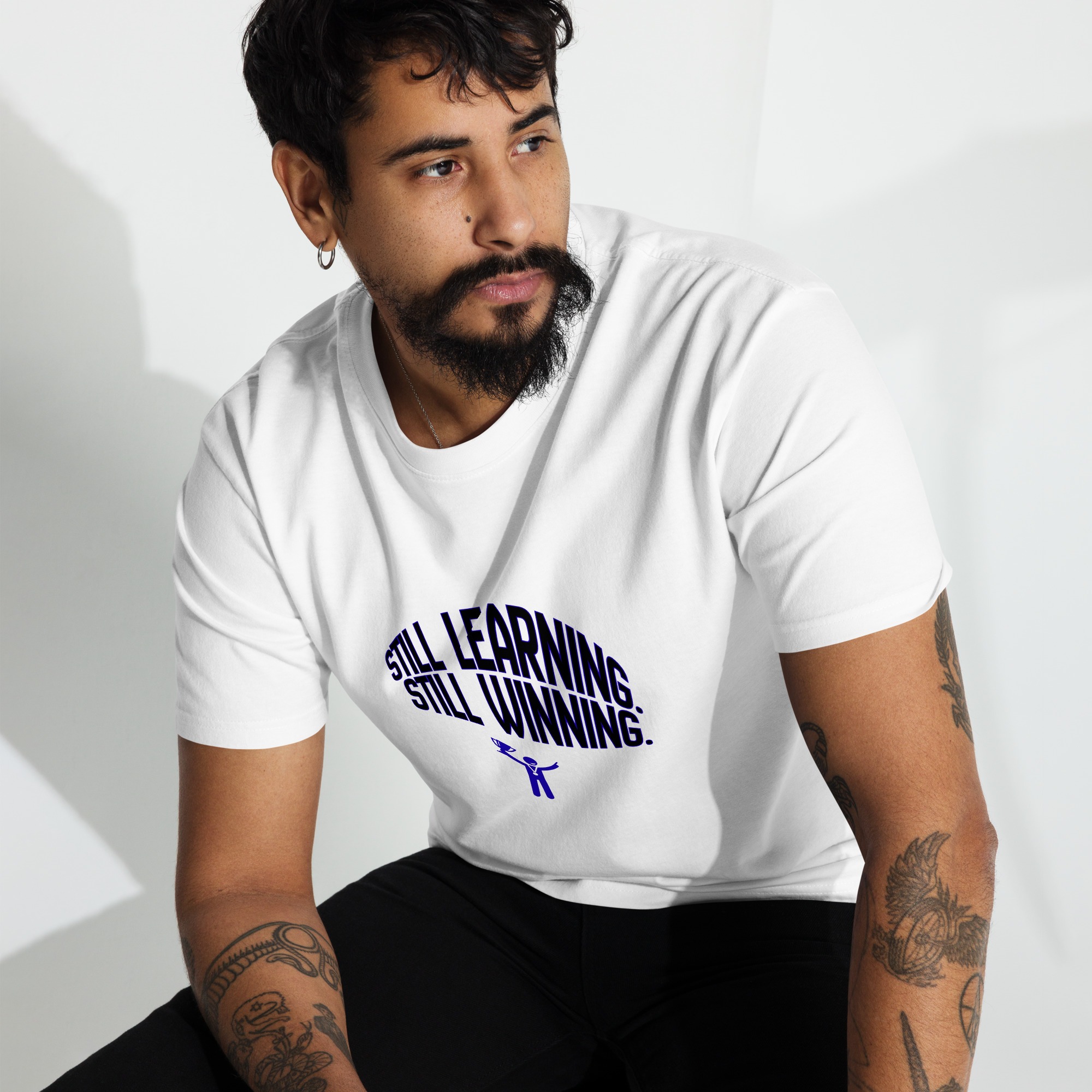 Men’s Premium Heavyweight T-Shirt – “Still Learning, Still Winning” - Image 5