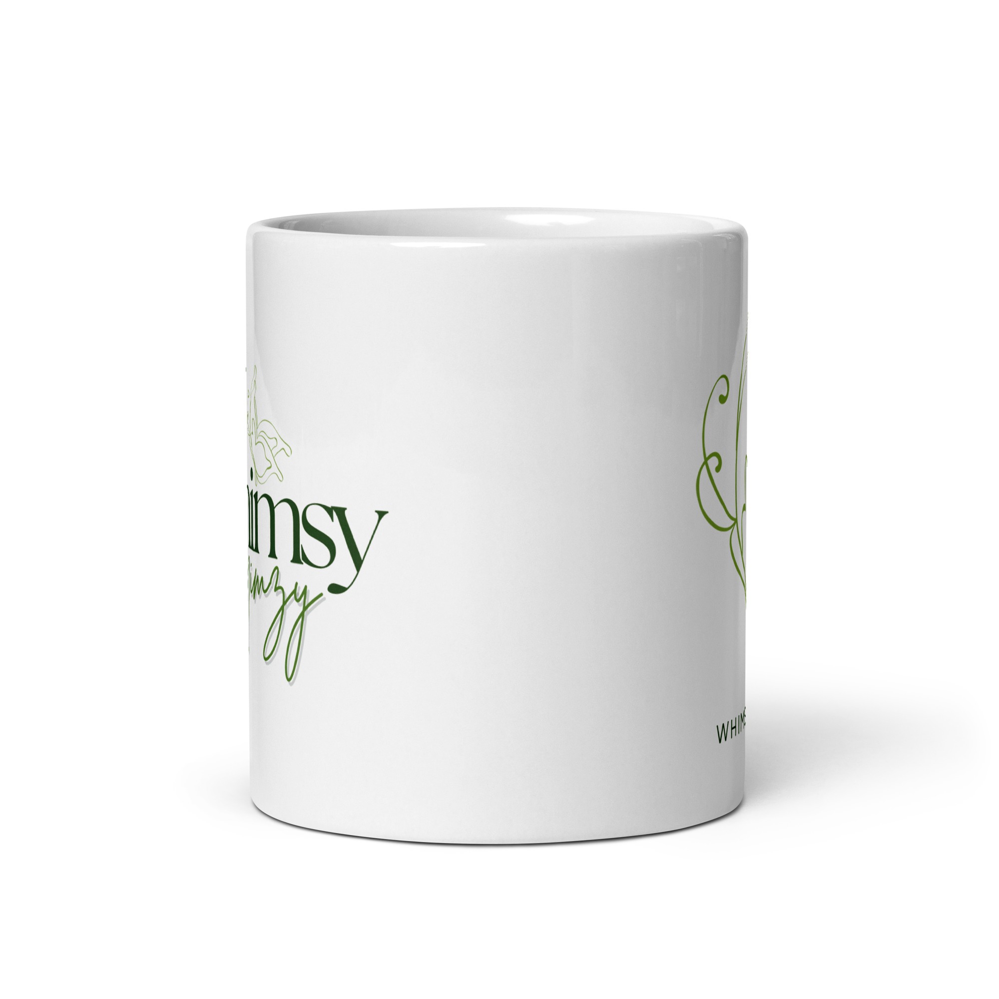 White Glossy Mug – Butterfly | Whimsy Mimzy Branded - Image 7