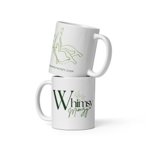 White Glossy Mug – Butterfly | Whimsy Mimzy Branded