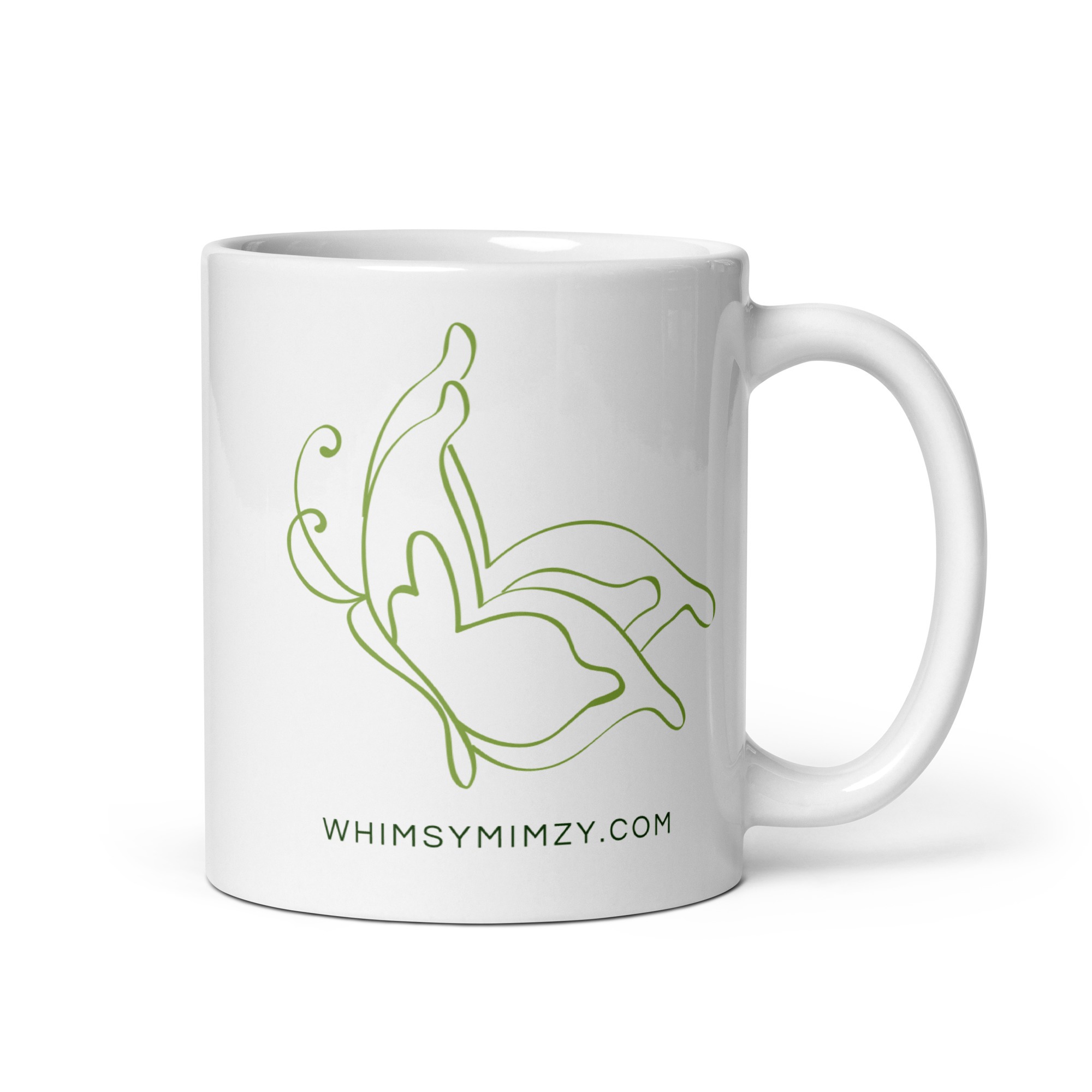 White Glossy Mug – Butterfly | Whimsy Mimzy Branded - Image 6