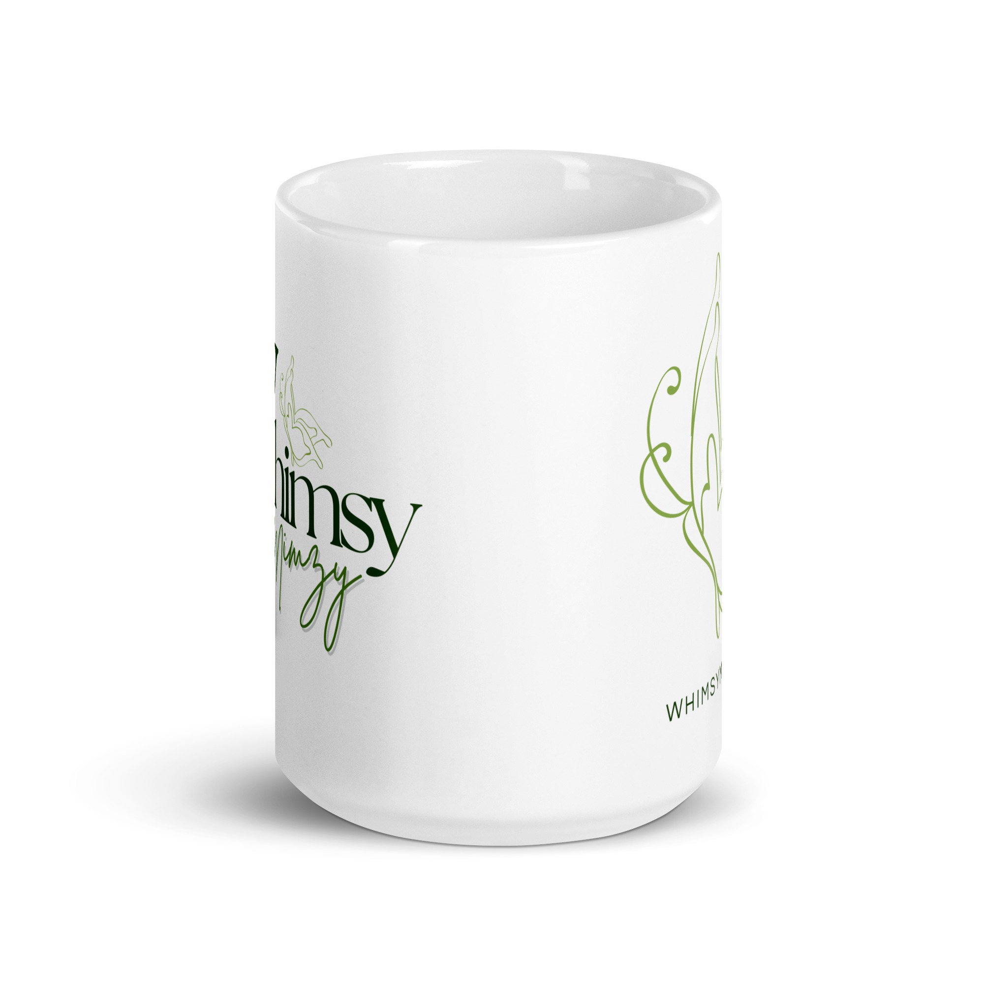White Glossy Mug – Butterfly | Whimsy Mimzy Branded - Image 10