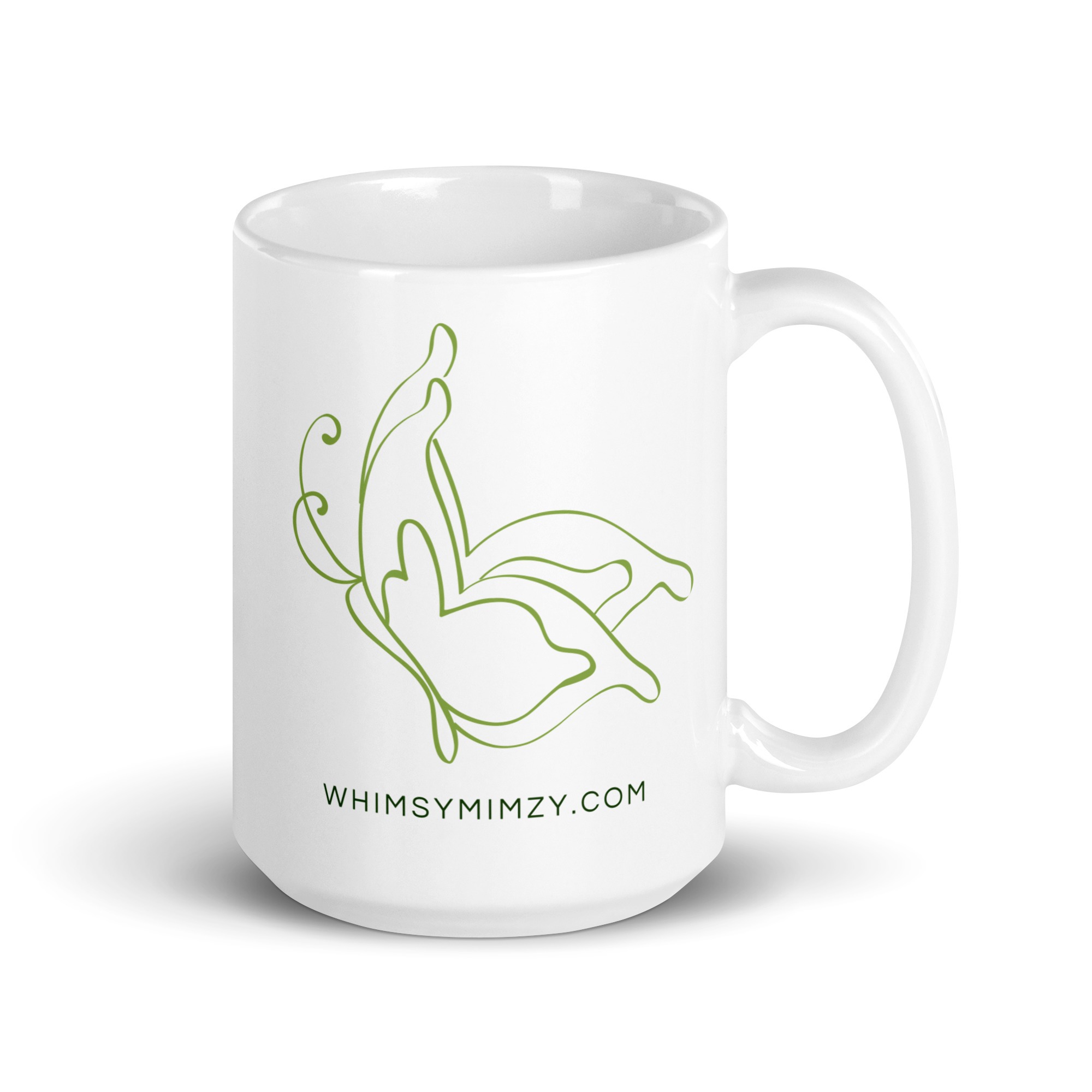 White Glossy Mug – Butterfly | Whimsy Mimzy Branded - Image 8